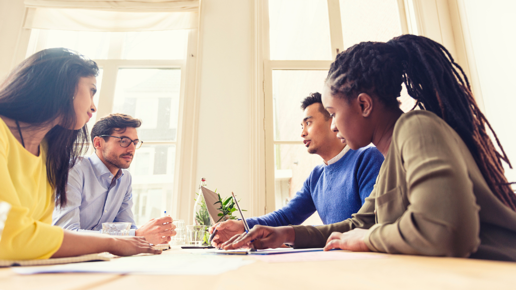 Expats in a work meeting